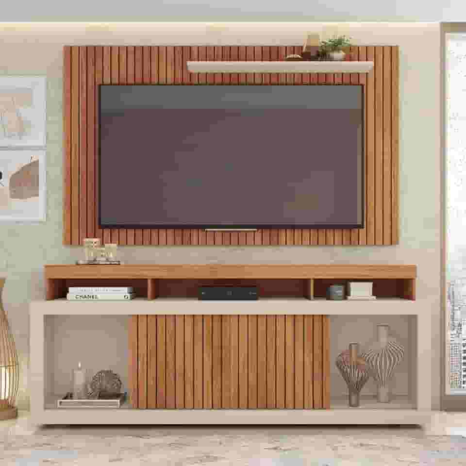 Rack Painel Para Tv até 65 Polegadas Marrom Life Caemmun