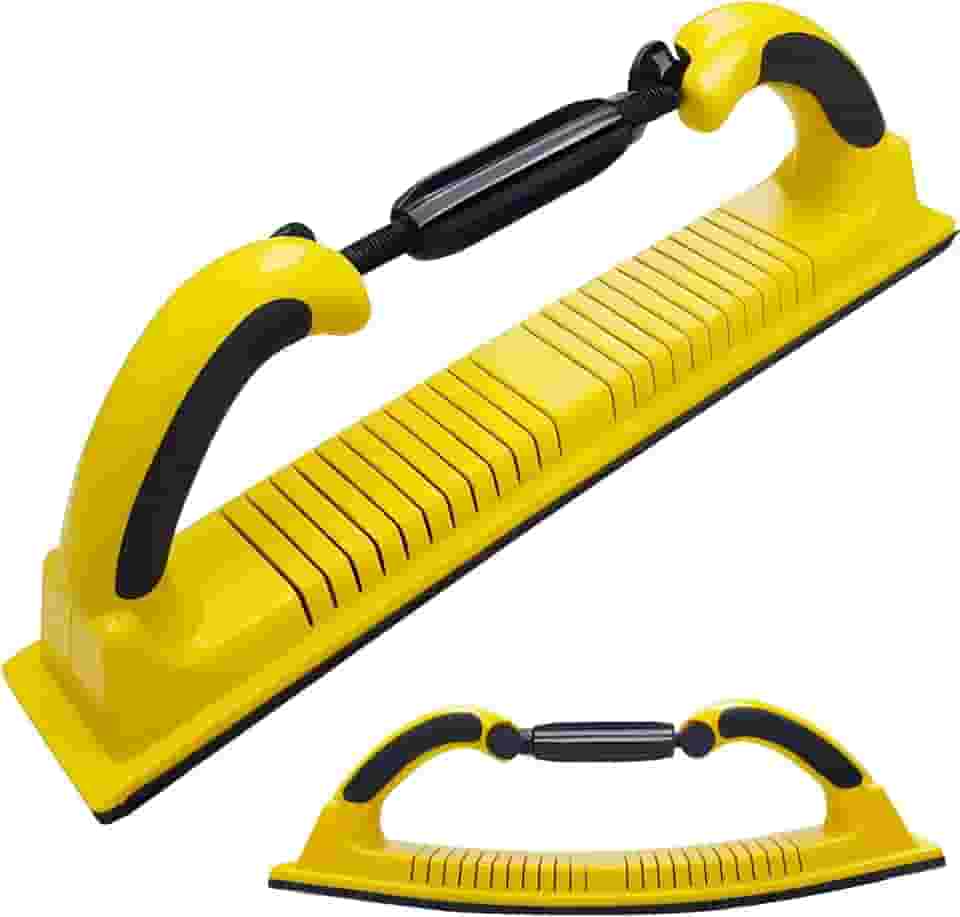 Toromp Bloco de lixa manual de 6 cm x 38 cm de raio ajustável para lixar à mão com suporte de gancho e laço – Use rolos contínuos ou folhas de lixa para automotivo, marcenaria