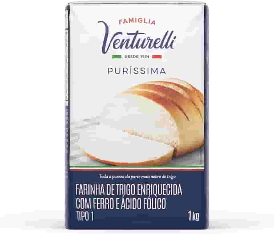 Farinha de Trigo Puríssima de 1 Kg, Tipo 1, Famiglia Venturelli.
