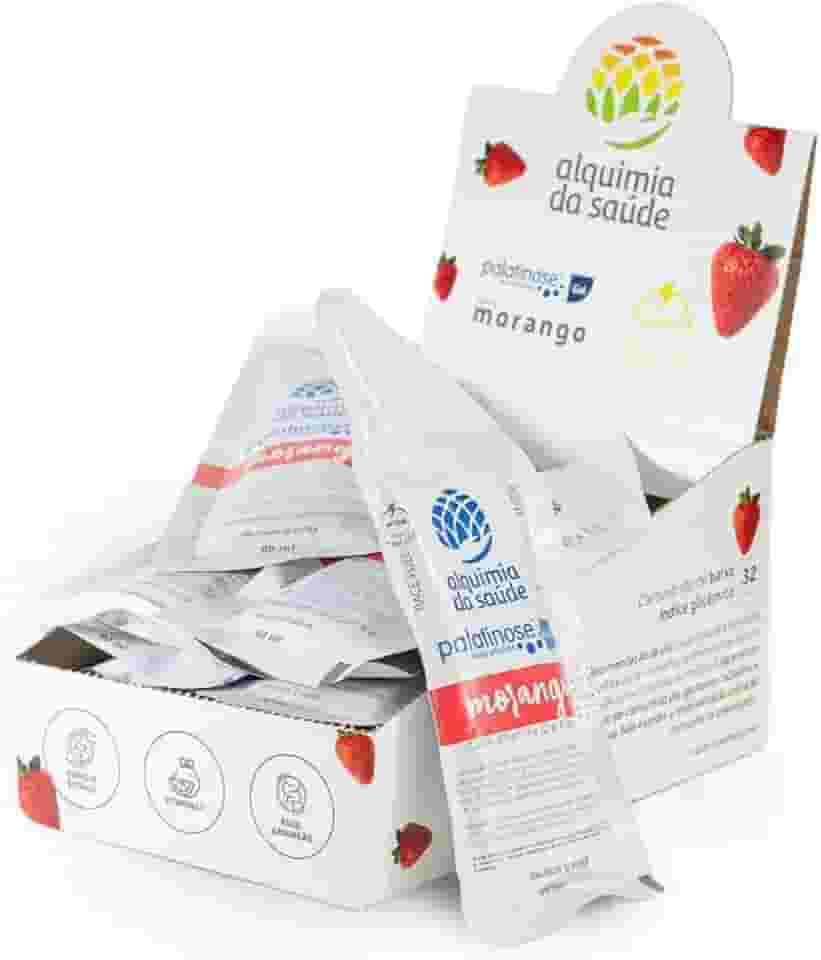 Palatinose Isomaltulose gel Sabor Morango Energia Estável Fácil Absorção Caixa 15 Sachês de 60mL Alquimia da Saúde