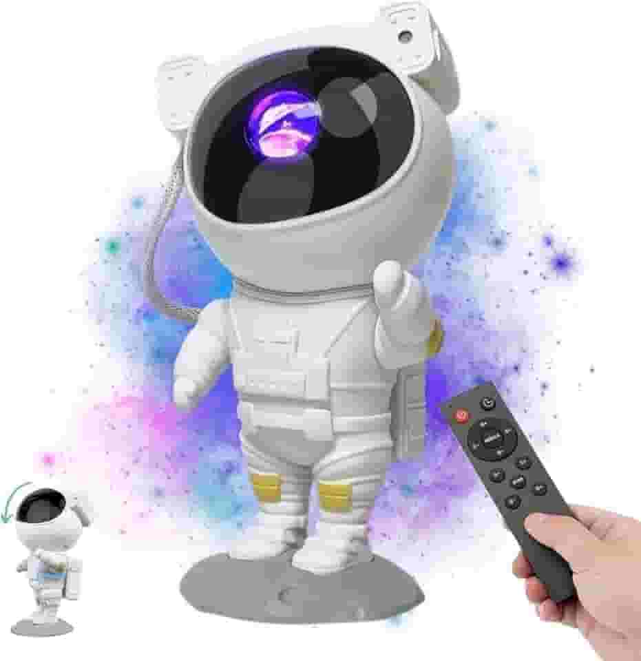 Top Projetor Galáxia Astronauta Premium Luz Noturna Infantil Estrelas Verdes 7 Efeitos Nebulosa Controle Remoto Timer Quarto Decoração Criativa Relaxante Presente Cinema Festa Adulto Criança