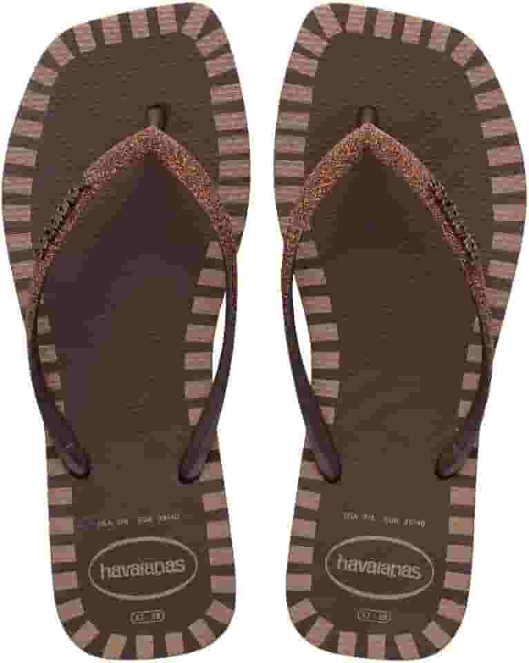 Chinelo Havaianas Slim Square Glitter Contour