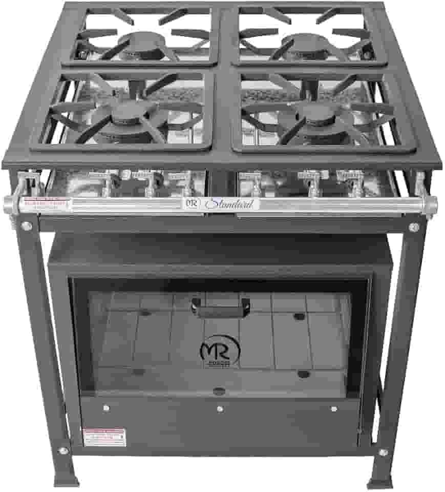 Fogão Industrial 4 Bocas 2 Simples a Gás Baixa Pressão MR Fogões com Forno P5