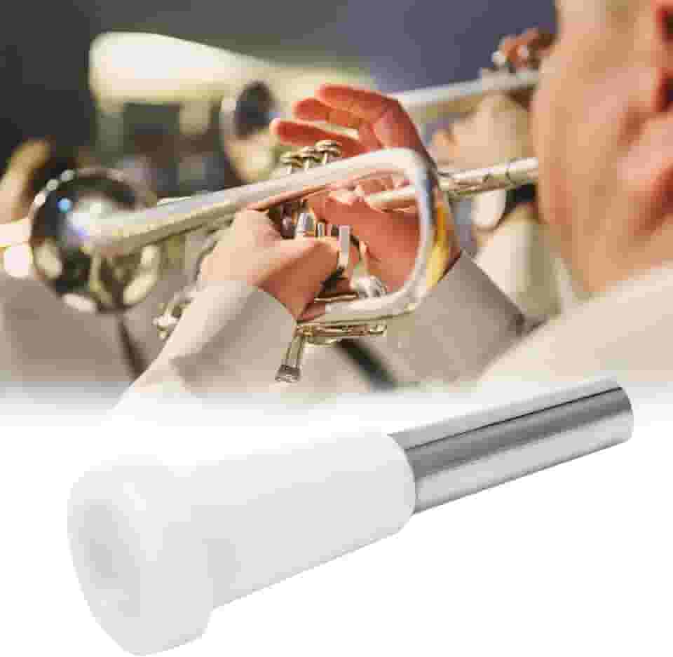 Bocal para trompete 7C, design integrado de plástico de cobre, acessórios de instrumento musical que economizam mão de obra, para iniciantes com qualidade de som aprimorada (branco)