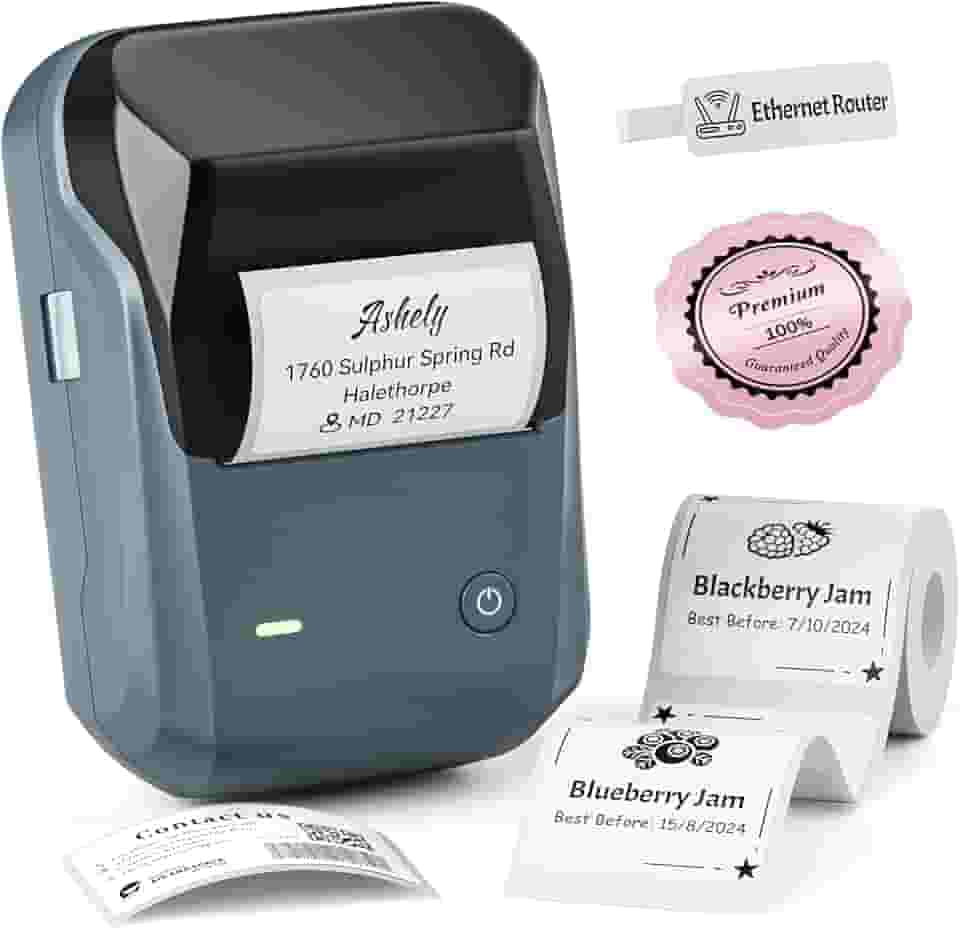 Impressora de etiquetas térmicas portátil NIIMBOT B1, máquina de etiquetagem com fita, etiquetadora Bluetooth de com identificação automática, máquina de etiquetagem para escritório, casa, empresa