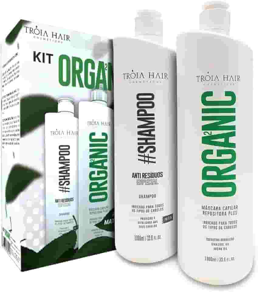 Escovas Semi Definitiva Troia Hair Organica 2 X 1000ml Cabelo Liso Sem Formol Em 12x S/Juros