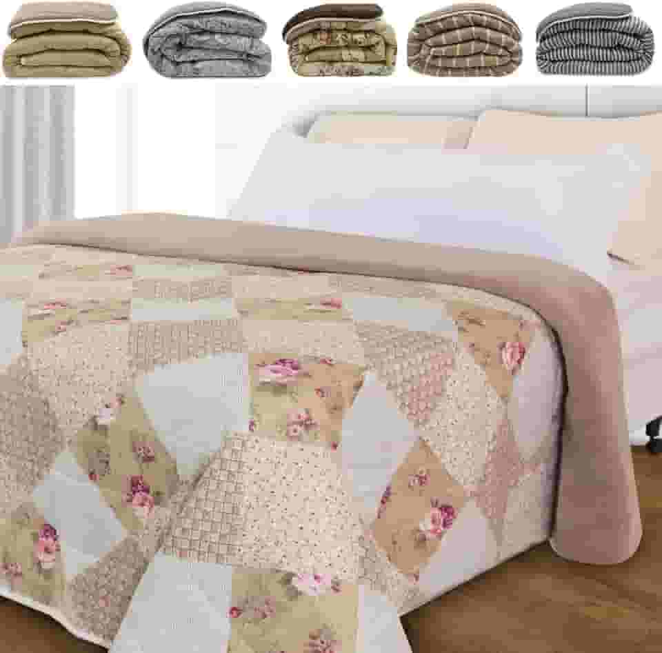 Edredom Queen Dupla Face Aveludado Coberdrom Antialérgico 240X215cm - BF Colchões