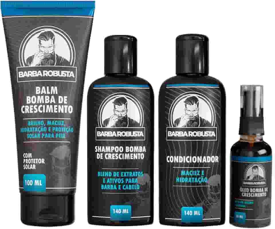 Barba Robusta Kit Para Cuidados de Barba Star Barba Robusta Cuida e Acelera o Crescimento da Barba