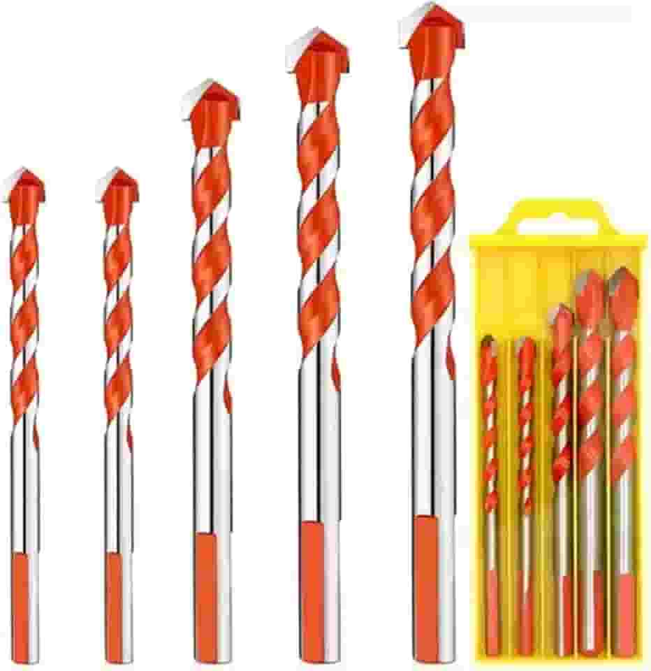 Fura Tudo Jogo 5 Brocas Diamantadas Drill 6mm 8mm 10mm 12mm