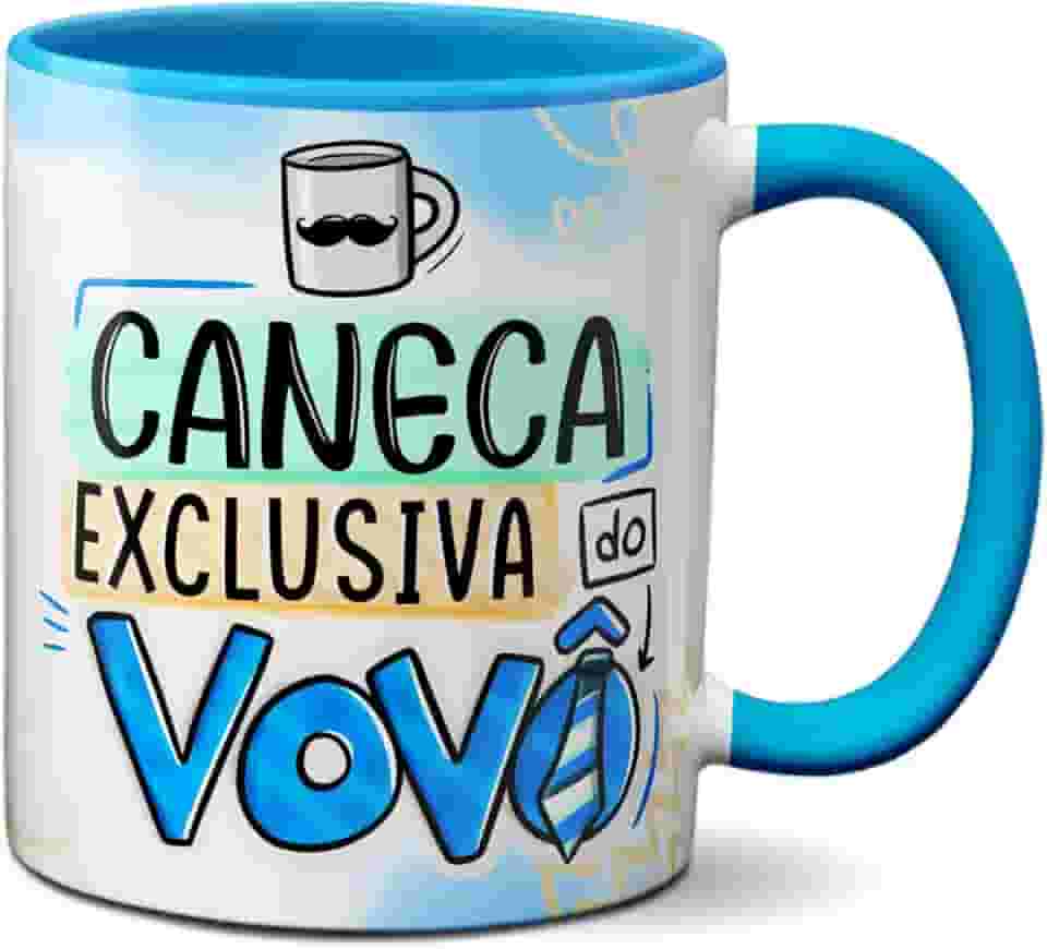 Caneca Feliz Dia Dos Avós Caneca Exclusiva Do Vovô Xícara (Azul)