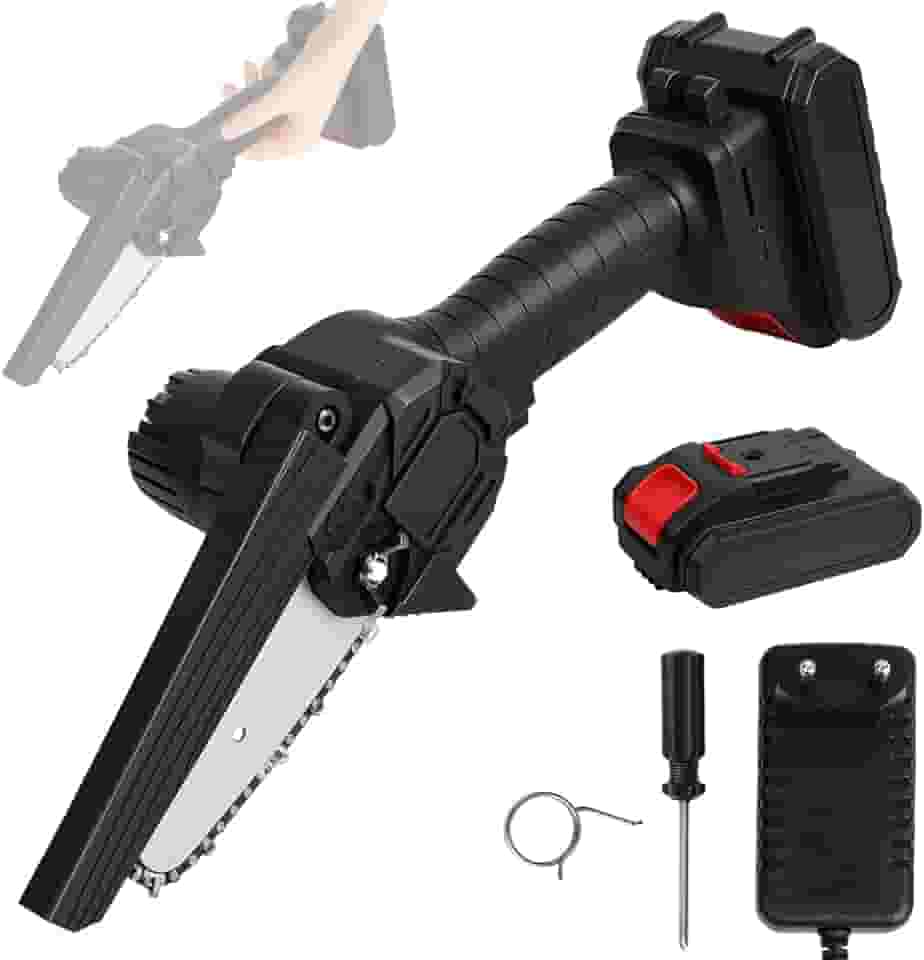 Mini Serra 450W, 37.5 * 11.5CM, 3000 Rotações/Minuto, Motoserra à com Autonomia, Mini Serra Eletrica Sem Portatil, Motosserra Elétrica Portátil, Serra Motosserra Elétrica Portátil Recarregável