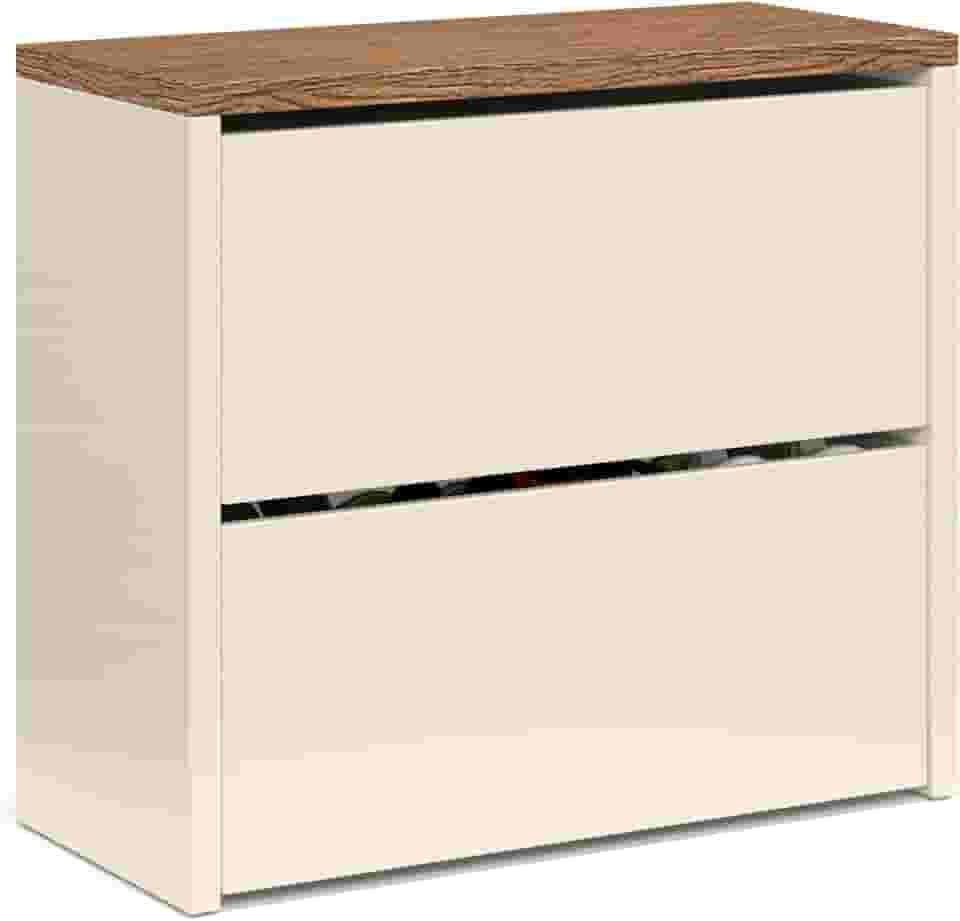 Sapateira Organizadora Basculante Articulada 2 Gavetas Hall De Entrada Quarto MEL (OffWhite/Nature)