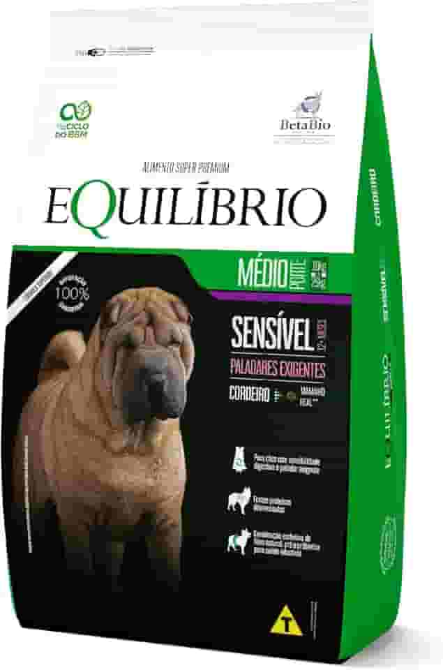 Ração Cães Equilibrio Raças Médias Adulto Sensível Cordeiro 12Kg