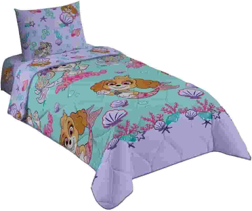 Lepper, Edredom Patrulha Canina Skye Menina Solteiro Infantil Dupla Face Microfibra Lepper