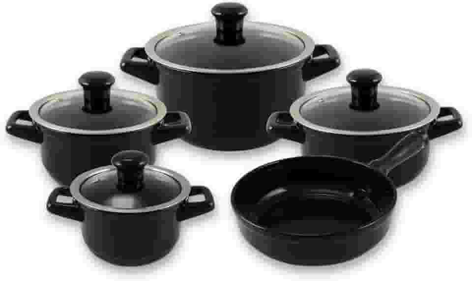 Ceraflame Conjunto Panelas de Cerâmica Duo Smart 5 Peças Preto