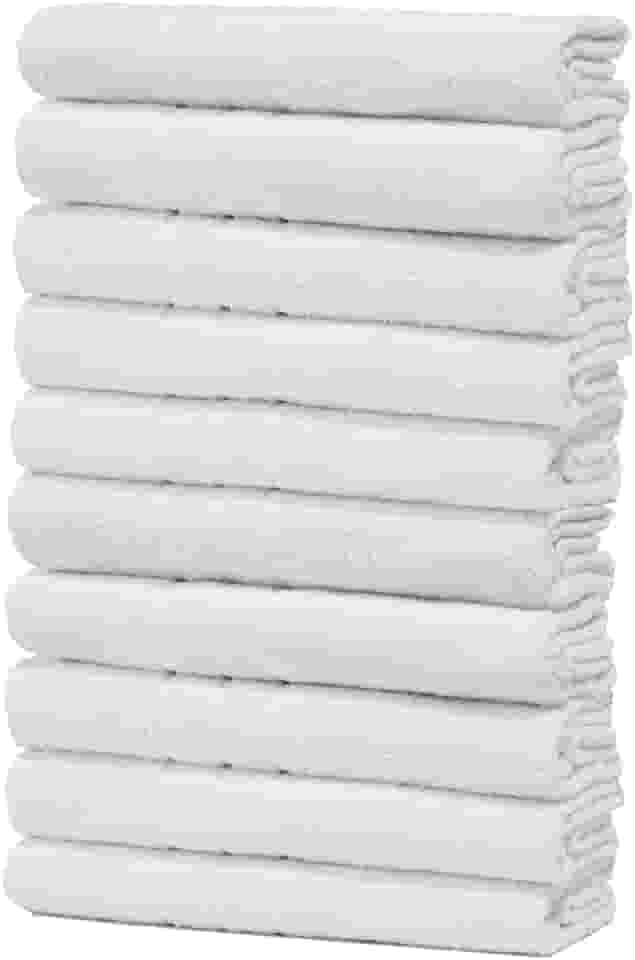 Kit Com 10 Toalhas de Banho Profissional Prata Alta Absorção 70x130cm - Central Toalhas - Costura Dupla Reforçada (Branco Off White)