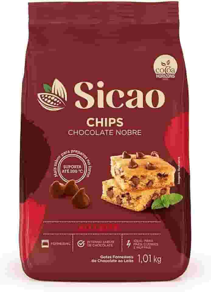 Chips Chocolate Forneáveis Ao Leite Nobre 1,01kg - Sicao