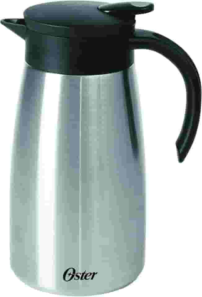 OSTER GARRAFA TÉRMICA EM AÇO INOX 1000ML CASSELBECK– CORPO E CÁPSULA EM AÇO INOXIDÁVEL E TAMPA COM ALÇA EM BAQUELITE