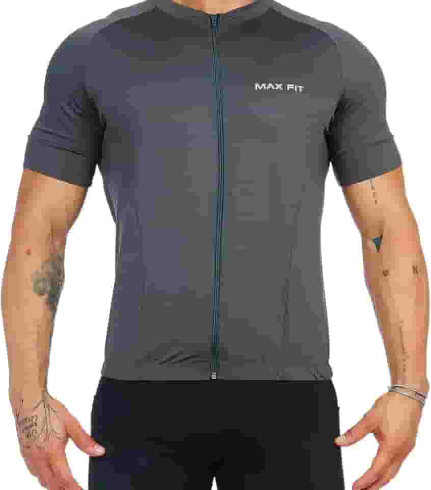 Camisa Ciclismo Masculino Manga Curta Zíper Proteção UV Slim com Bolsos Bike Bicicleta CLICK MAGAZINE