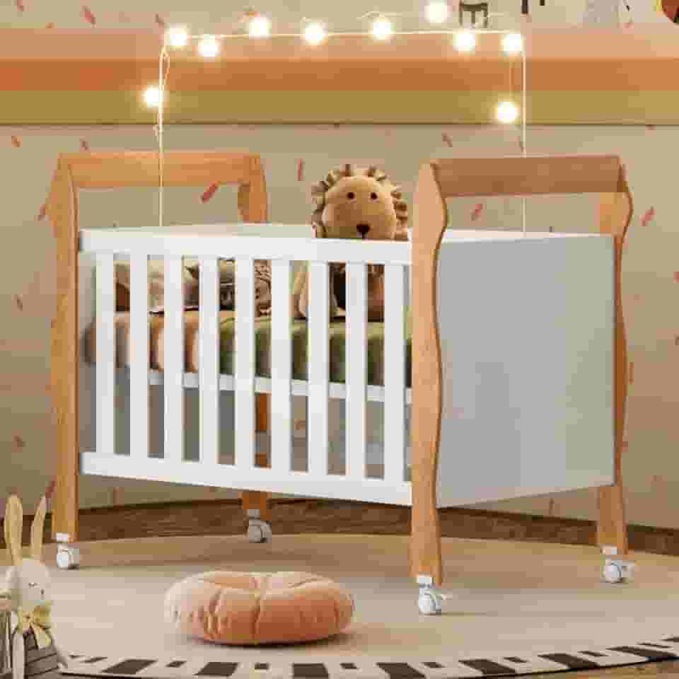 Berço Mini Cama 3 em 1 Soninho Tigus Baby Amadeirado