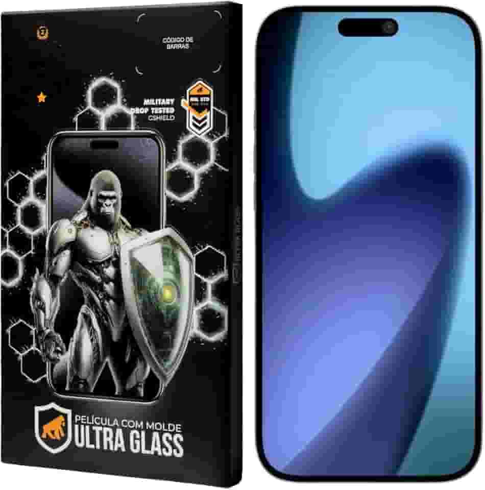 Gshield Película de Vidro Temperado Ionizado Anti-Reflexo Anti Impacto 100% de sensibilidade Tela Toda, Ultra Glass para (iPhone 17)