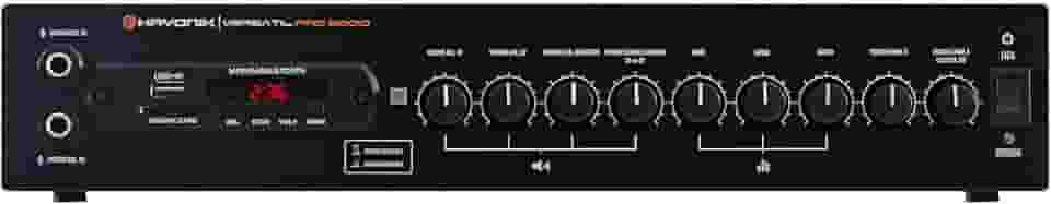 HAYONIK, Amplificador Para Som Ambiente, 200W RMS, Saída 70 Volts, 2 Canais, Bluetooth, USB, Rádio FM, Entrada para Microfone, Equalizador - PRO2000