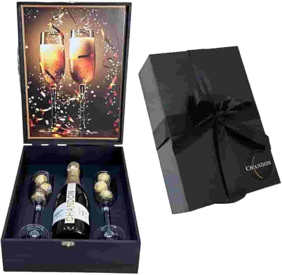 Kit Espumante Chandon 750ml Presente 2 Taças Ferrero Rocher