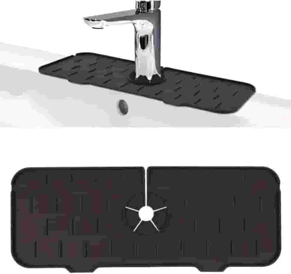 Tapete de Silicone para Pia com Drenagem – Protetor de Respingo, Organizador de Torneira, Suporte para Esponja e Sabão – Antiderrapante e Fácil de Limpar