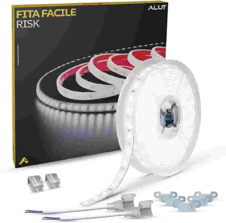 Fita Led Facile Risk 5 Metros 12w 10mm Branco Quente 2700k, Branco Neutro 4000k ou Branco Frio 6500k 120 leds a prova d'água Alut By Avant (Branco Frio 6500k, 220v)