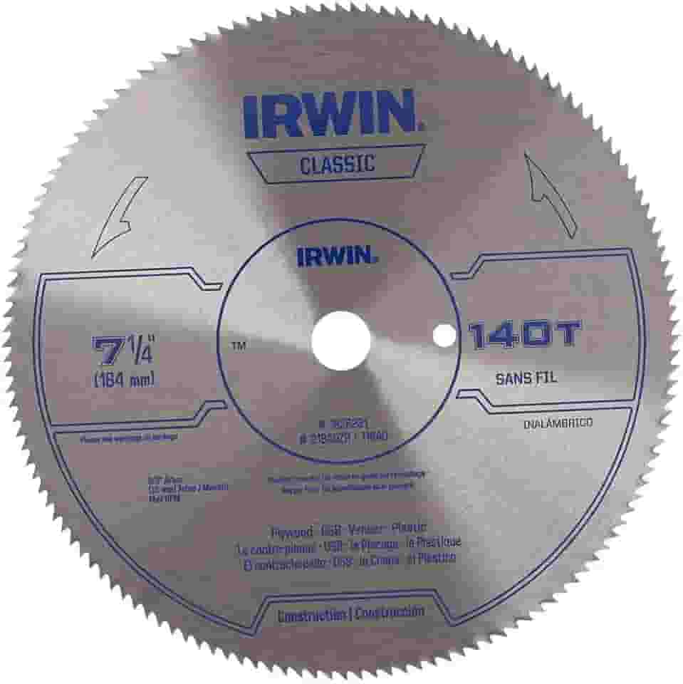 IRWIN Tools Lâmina de serra circular com fio de aço da série clássica, 18 cm, 140 T, 0,87" Kerf (11840)