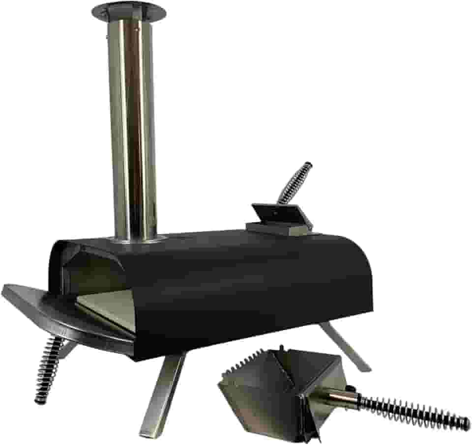 Pellethead Forno de pizza a pellets externo - forno portátil a lenha lil' poboy com pedra de pizza de 13 "