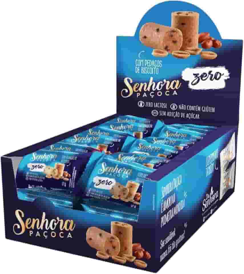 Paçoca Zero Açúcar com pedaços de biscoito