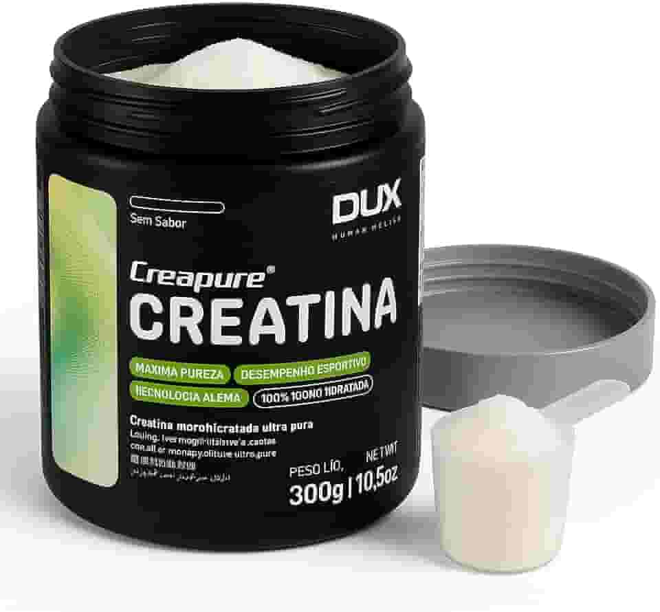 Creatina Creapure 300g monohidratada 100% Pote 300g | Dux Nutration Suplementação ganho muscular hipertrofia