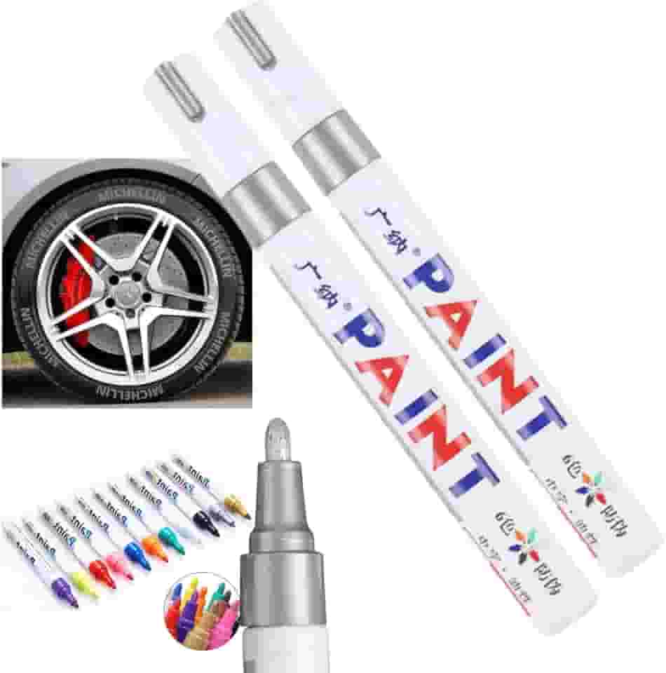 Kit 2 Canetas Reparadora Tira Risco Automóveis Carro Moto Caminhões Pintar e Retocar Pneu Azulejo e Tênis Uso Escolar Marca Texto