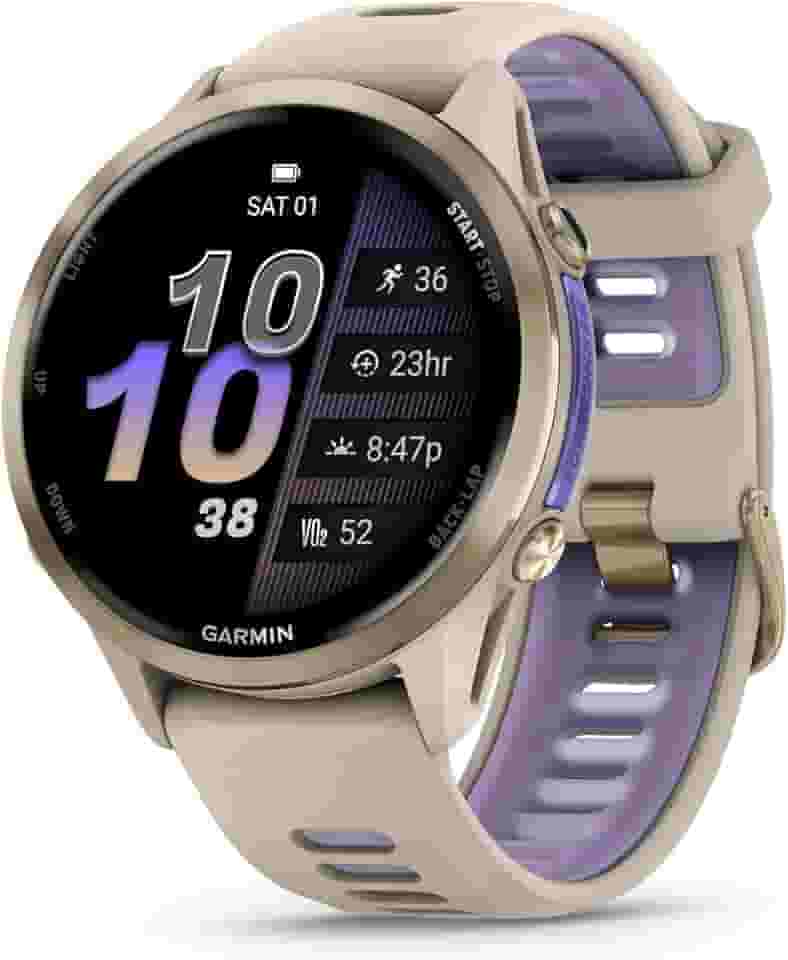 Garmin Relógio Forerunner 970 Dourado com Branco 47mm com Monitor Cardíaco de Pulso e GPS