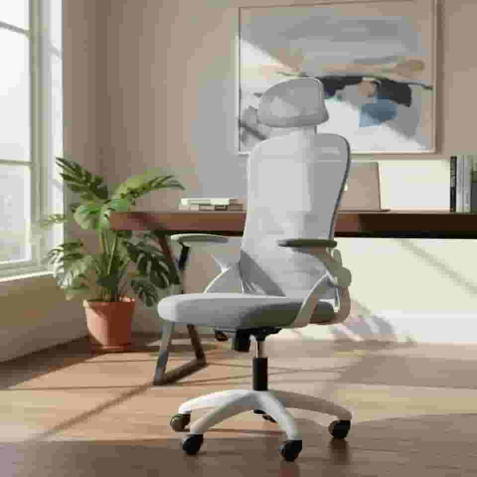 Cadeira de Escritório Ergonômica com Suporte Lombar e Encosto Ajustável, Malha Respirável, Giratória e Reclinável, Ideal para cadeira dr office business pro, cadeira flexform (Grey)