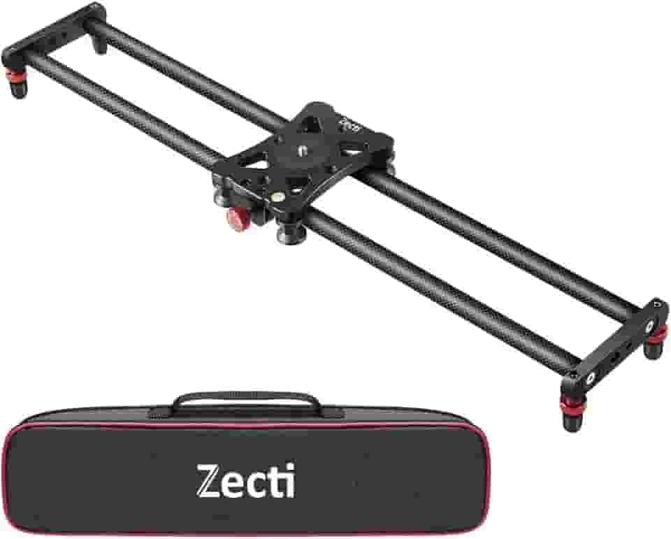 Zecti Controle deslizante para câmera, 60 cm, ajustável, de fibra de carbono, trilho estabilizador de vídeo Dolly Track para câmera, câmera de vídeo DSLR para fotografia de filme, câmera de vídeo e