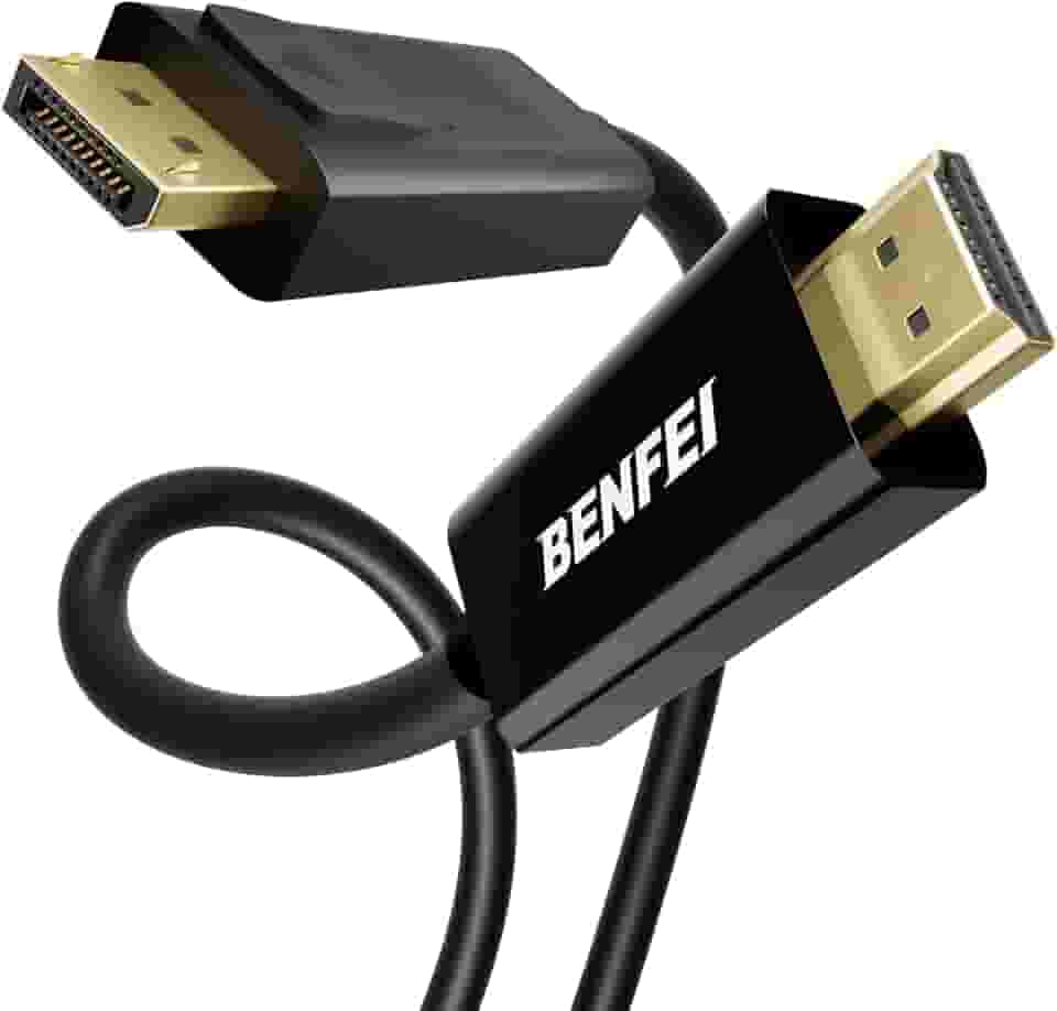 BENFEI Cabo DisplayPort 4K para HDMI de 1,8 m, cabo unidirecional DP 1.2 para tela HDMI 1.4 banhado a ouro para Lenovo, HP, ASUS, Dell e outras marcas
