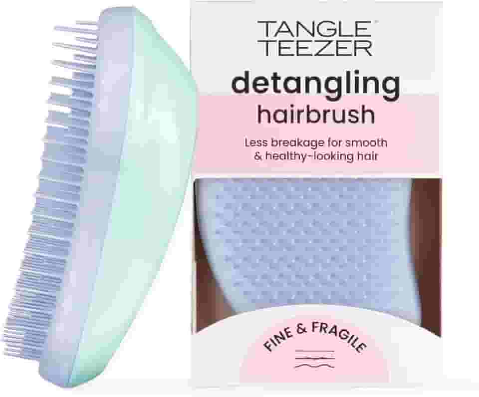 Tangle Teezer - Escova de cabelo desemabaraçadora The Original Fine & Fragile para texturas finas e frágeis, Cor: Verde e Rosa