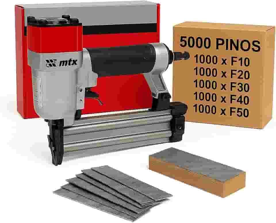MTX Pinador e Pneumático Profissional com 5000 Grampos, F10 a F50mm