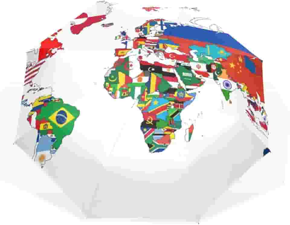Guarda-chuva compacto dobrável bandeira nacional mapa do mundo sol e chuva guarda-chuva de viagem à prova de vento guarda-chuva leve