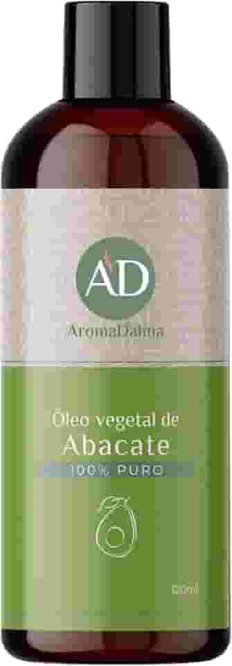 Óleo Vegetal De Abacate - Prensado a Frio, 100% Puro e Vegano | Alto Poder De Hidratação Para Corpo e Cabelo 120 ml - Aroma D’alma