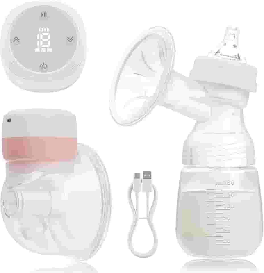 Bomba De Tirar Leite Elétrica, Coletor De Leite Materno Mãos Livres, Bomba de Mama Wearable Portátil, Livre de BPA, 3 Modos e 19 Níveis, Rosa