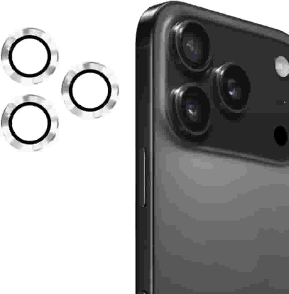 Kit Película Protetora da Lente Câmera Colorida Lisa ou C/Strass Para Iphone 17 17 Pro 17 Air 17 Pro Max (PRATA LISA, IPHONE 17 NORMAL)