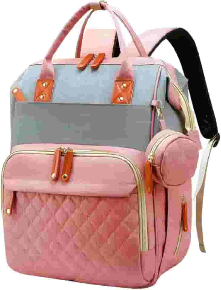 Mochila Maternidade Impermeável com Bolsos para Mamadeira e porta Chupetas Multifuncional Espaçosa para a Mamãe e o Bebê
