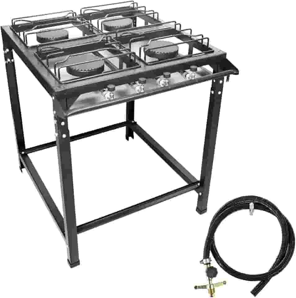 Fogão 4 Bocas Grande Industrial Ferro Fundido Alta Pressão