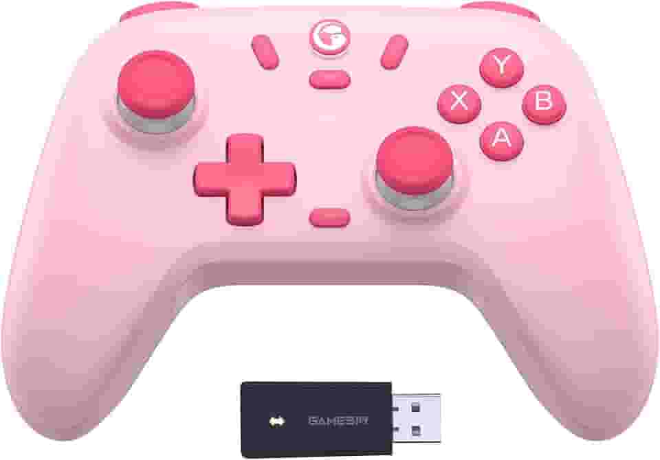 GameSir Nova Lite Controlador sem fio 2.4g para PC com Windows, iPhone, Android, Switch e Steam Deck, Controle Bluetooth Gamepad com gatilho de efeito Hall,vibração Rumble (Nova Lite(cor rosa))