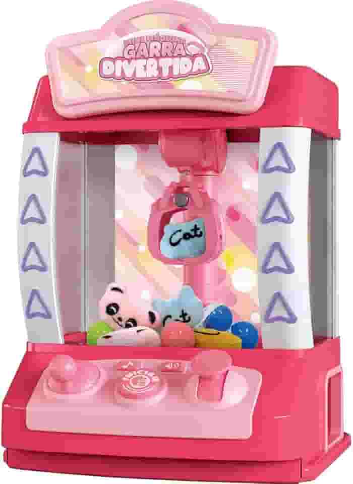 DM Toys Mini Máquina Pelúcia Garra Divertida Rosa