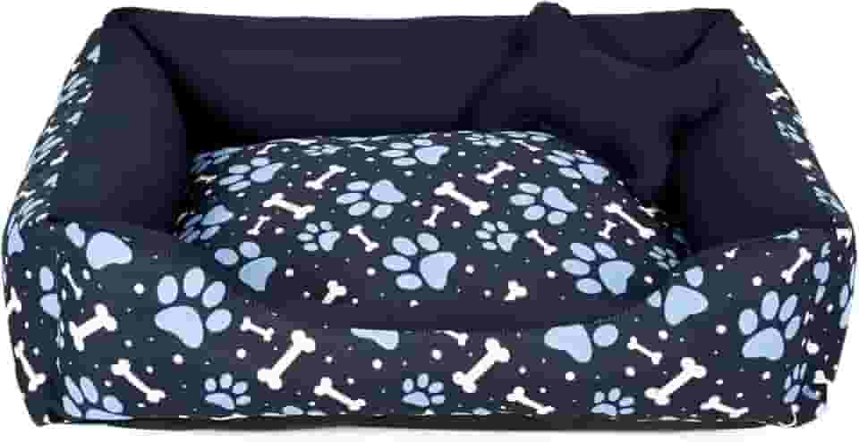 Cama para Cachorro Grande 70X55 Com Zíper Estampa Ossinho Marinho