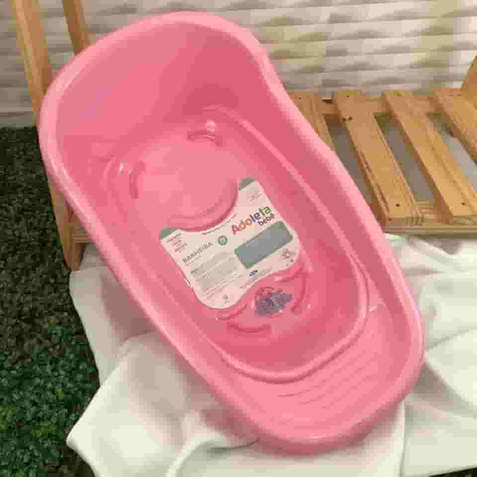 Banheira Para Bebê 20 Litros Sólida Resistente Infantil Anatômica (Rosa)
